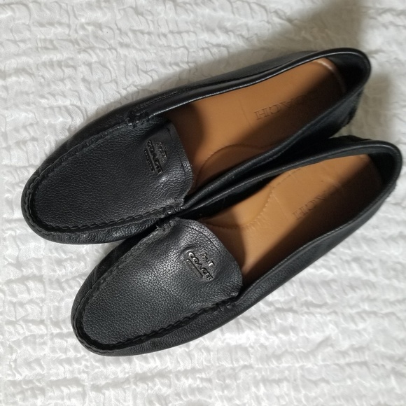 Coach New York Black Leather Driving Shoe - Picture 1 of 6